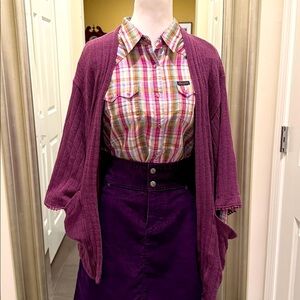 Urban Outfitters purple Cardigan 97% Cotton 3% spandex size Medium lightweight